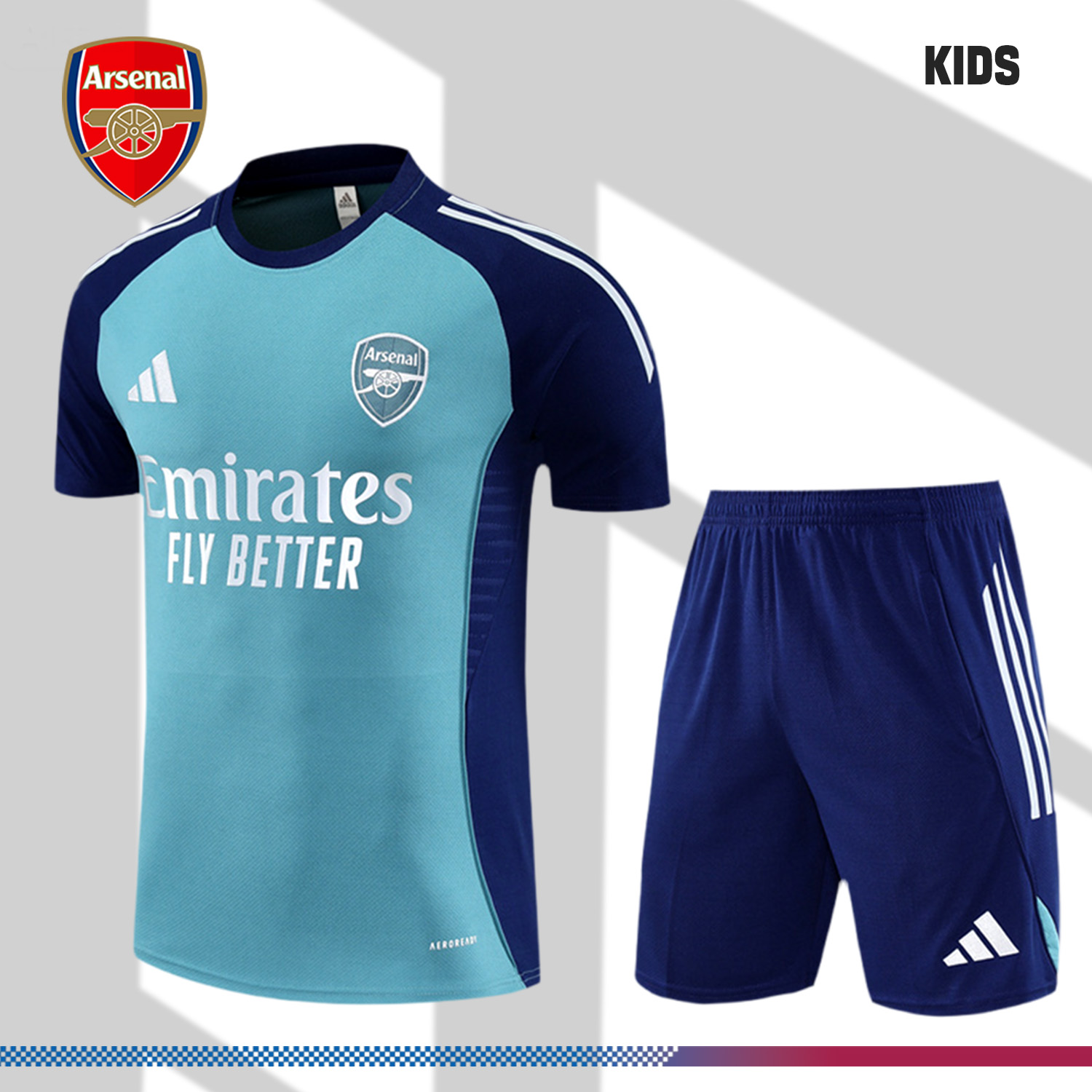 2025/2026 Arsenal Kids Short-Sleeve Training Kits (Kids Kit)