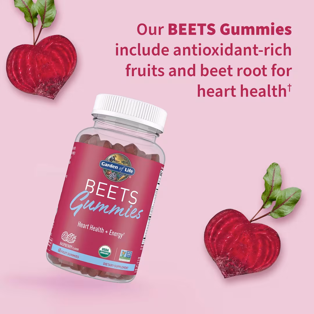 Garden of Life  Organic Beets Gummies Raspberry Flavored