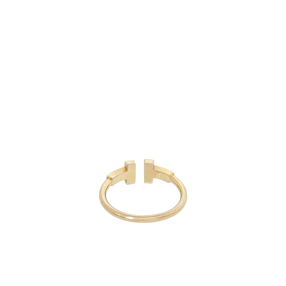 Tiffany & Co 18K Pink Gold Diamond T Wire Ring 8