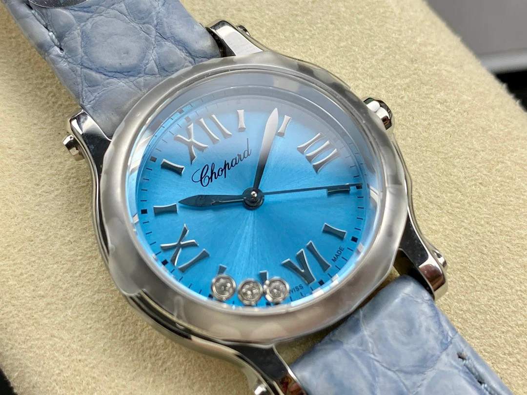 Chopard Watch Happy Diamonds 30mm Silver Blue Dial