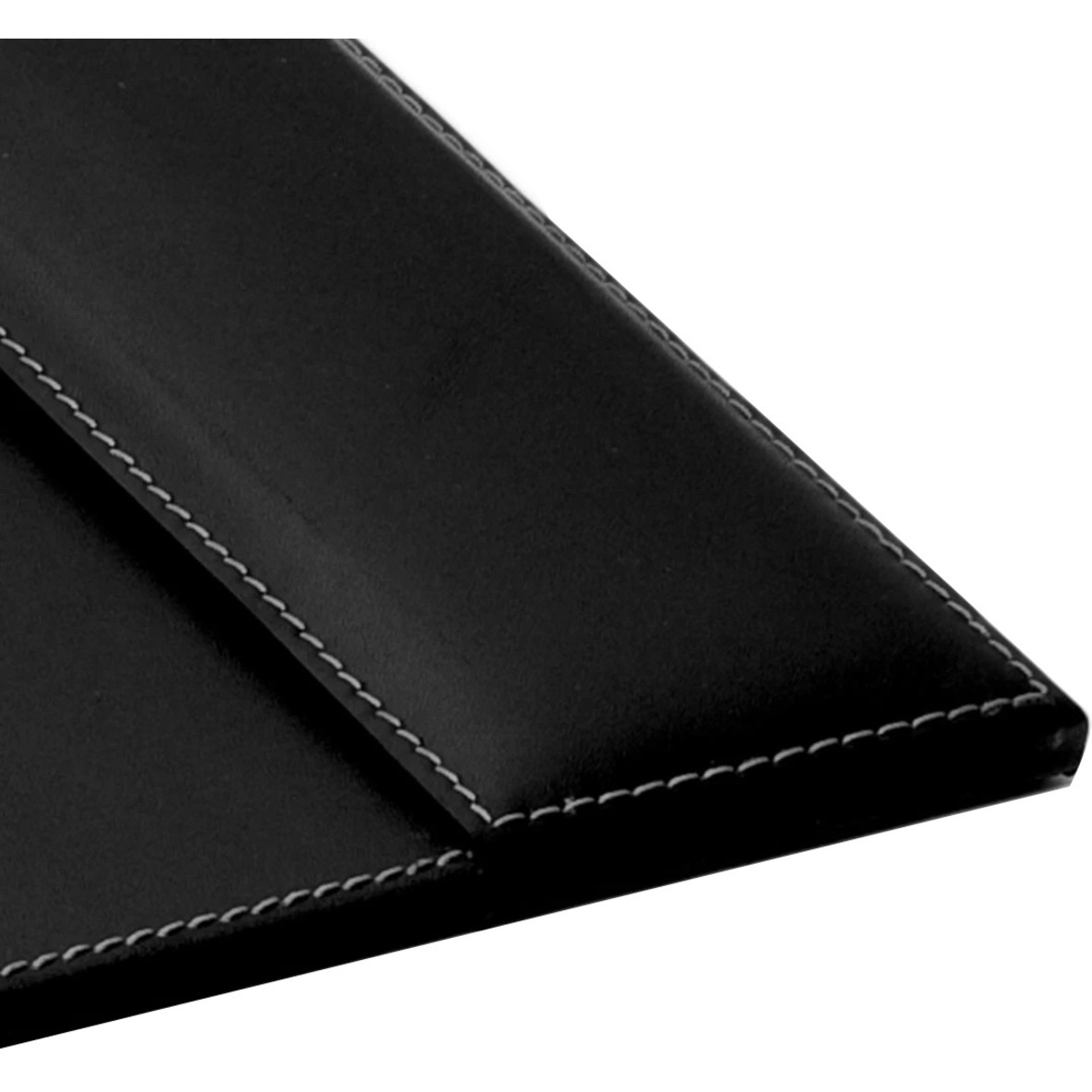 Rustic Black Leather Desk Pad w/ Calendar, 34 x 20