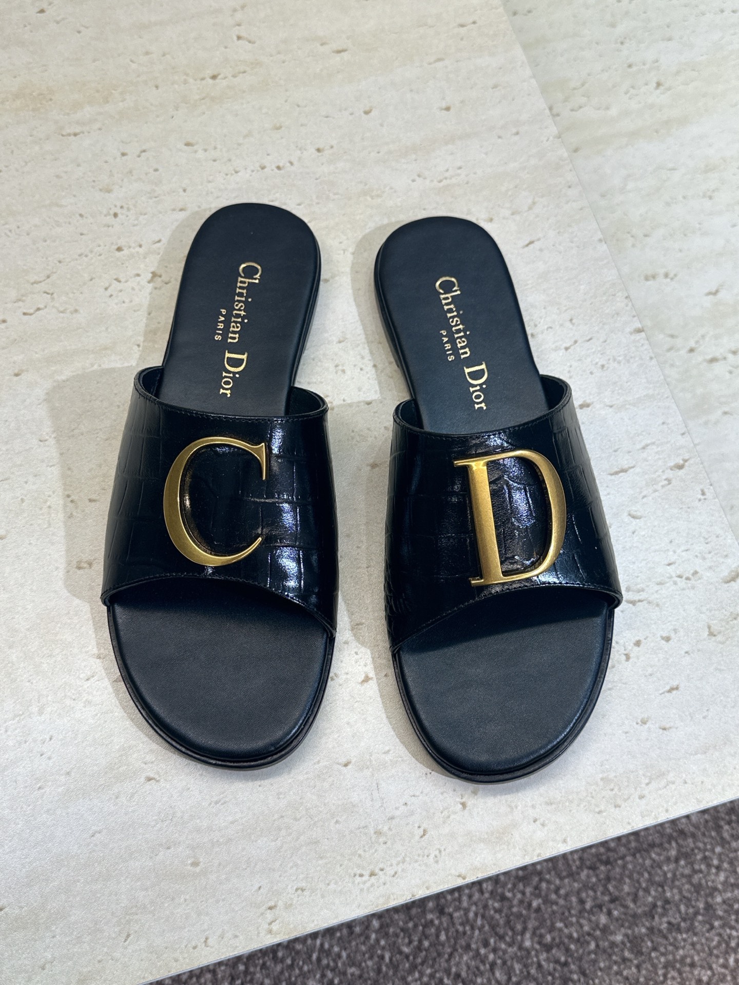 Dior CD Logo Slides Sandals