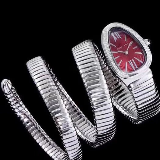 BVL Watch serpenti tubogas 35mm stainless steel diamond bezel double spiral
