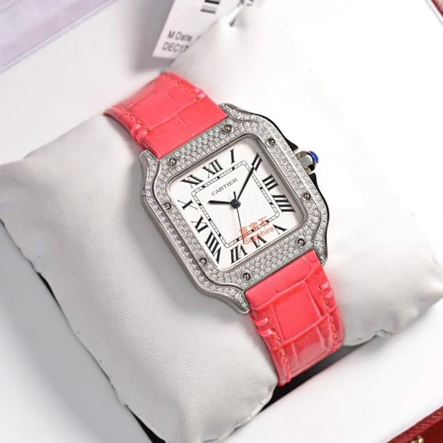 Cartier Watch SANTOS LADY 35MM QUARTZ STEEL CASE LEATHER