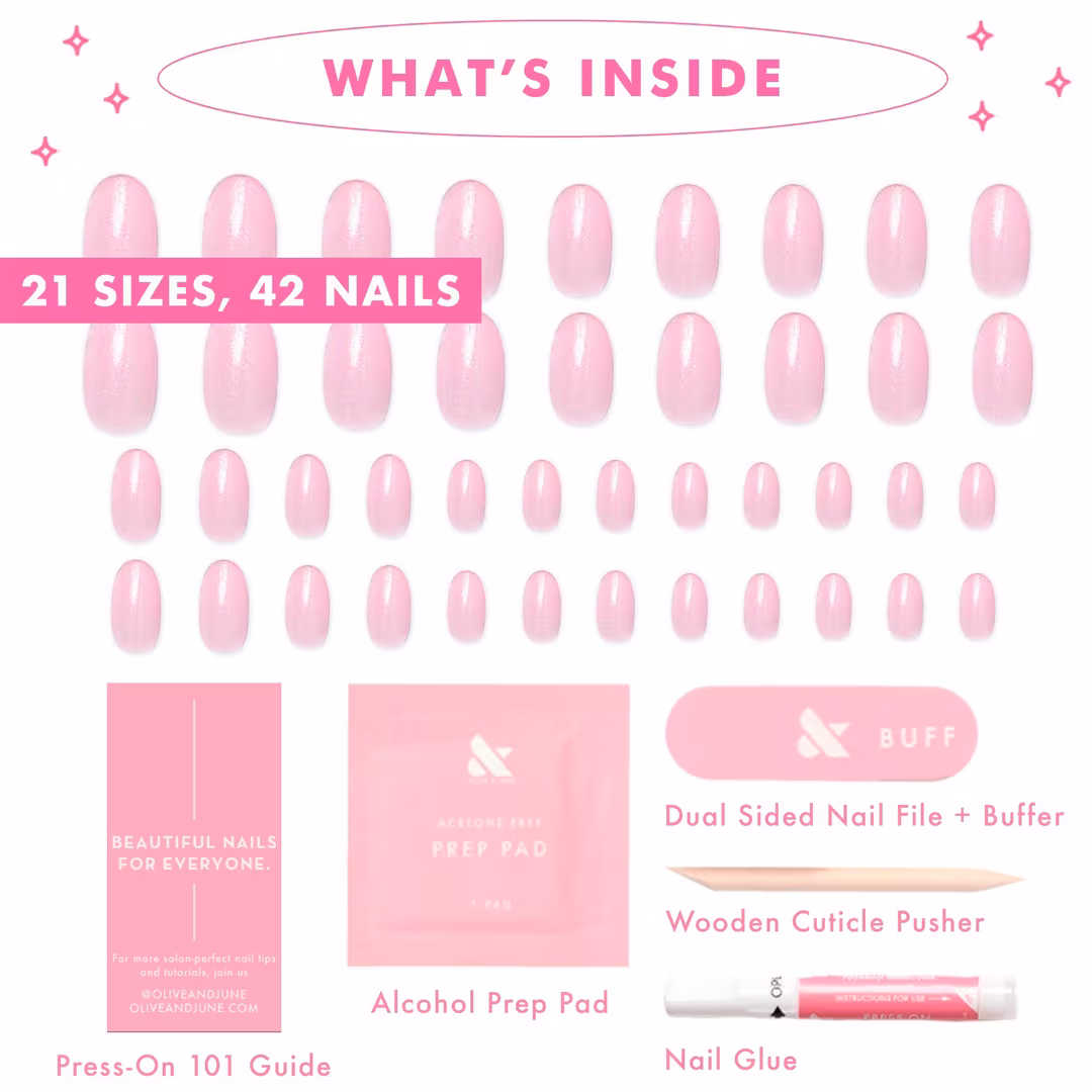 Olive & June  Instant Mani Press-On Nails Iridescent Pink