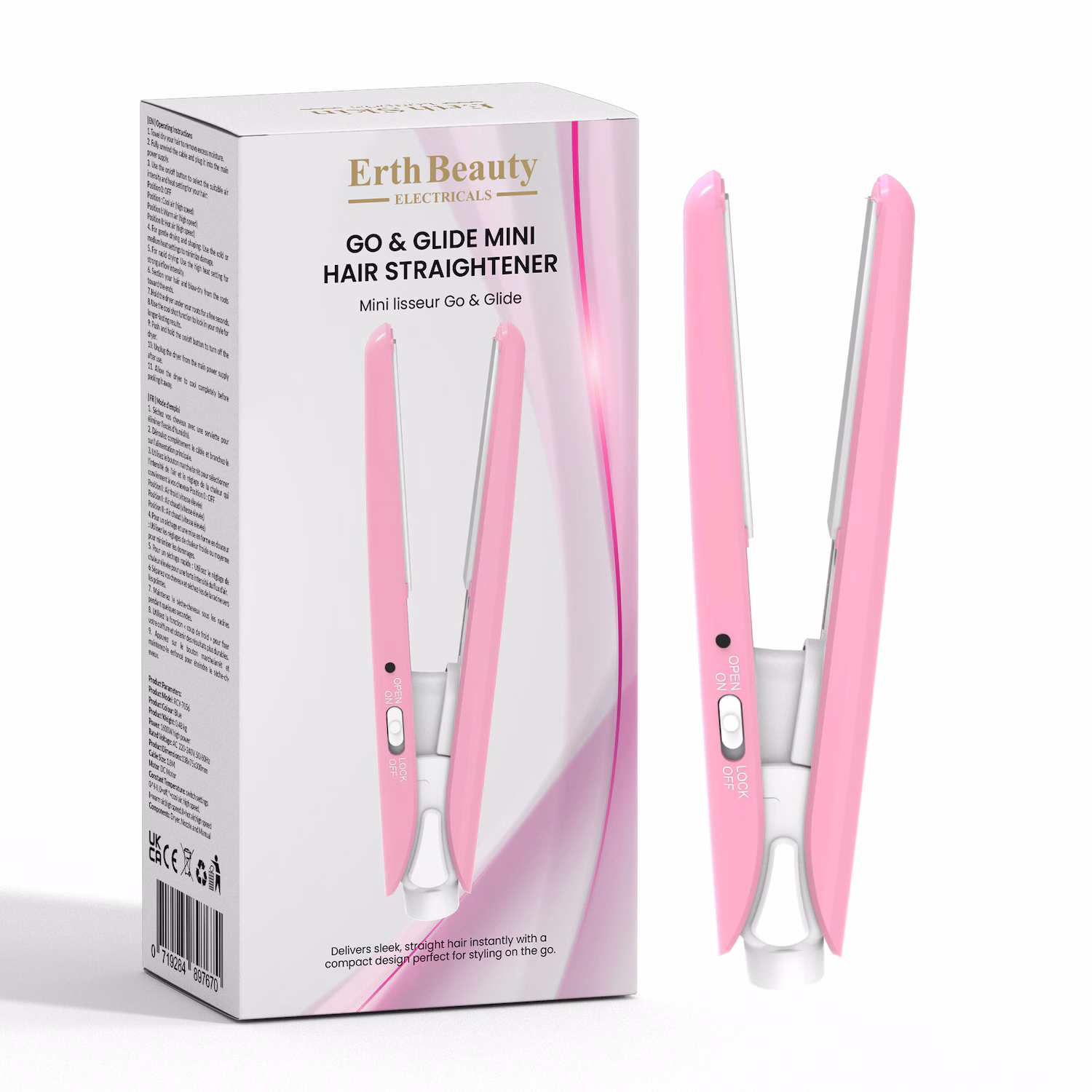 Go & Glide Mini-Haarglätteiser Rosa