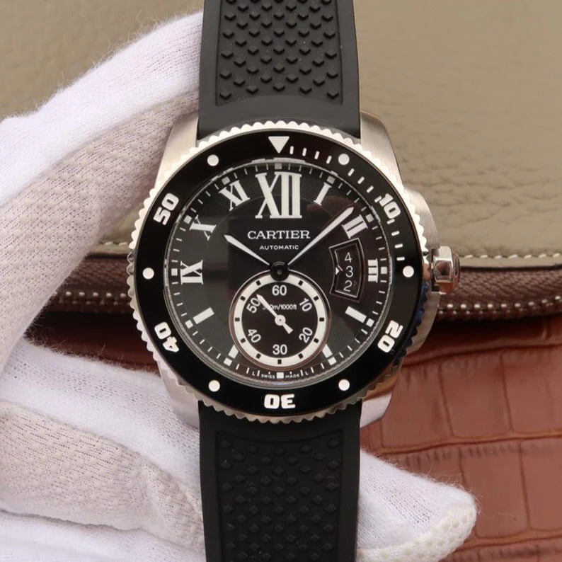 Cartier Watch CALIBRE DIVER 42 AUTOMATIC STEEL CASE BLACK DIAL