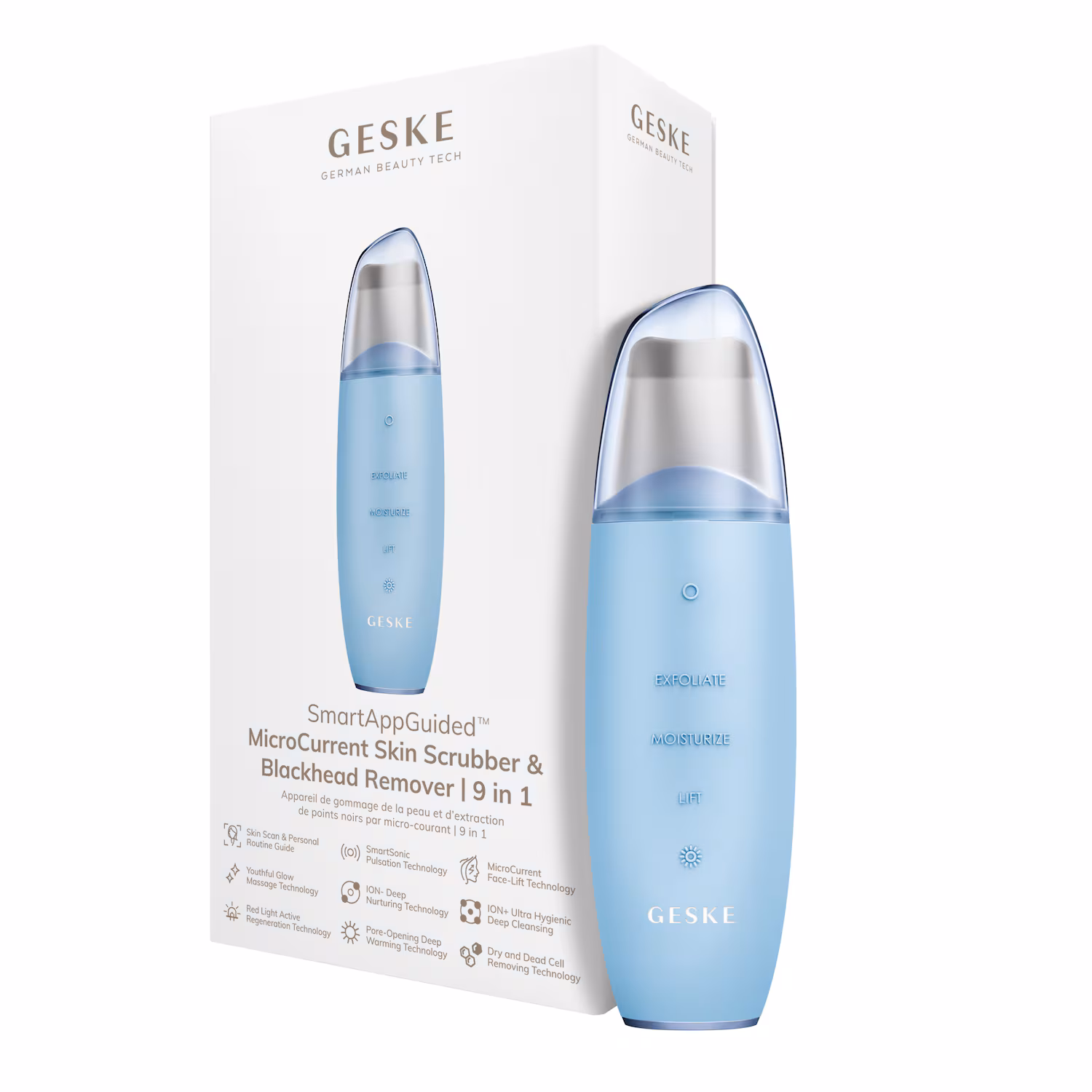 SmartAppGuided™ MicroCurrent Skin Scrubber & Blackhead Remover 9 in 1