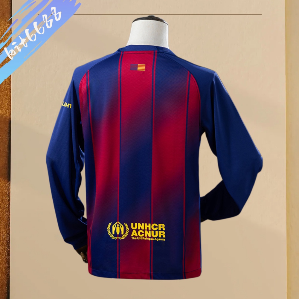 2025/2026 Barcelona home  Long Sleeve Football Jersey (Fans)