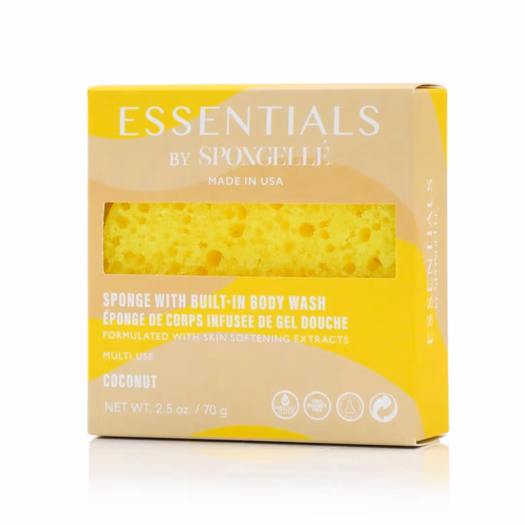 SPONGELLE  Essentials Coconut & Verbena Tropical Bundle | Body Wash Infused Buffers