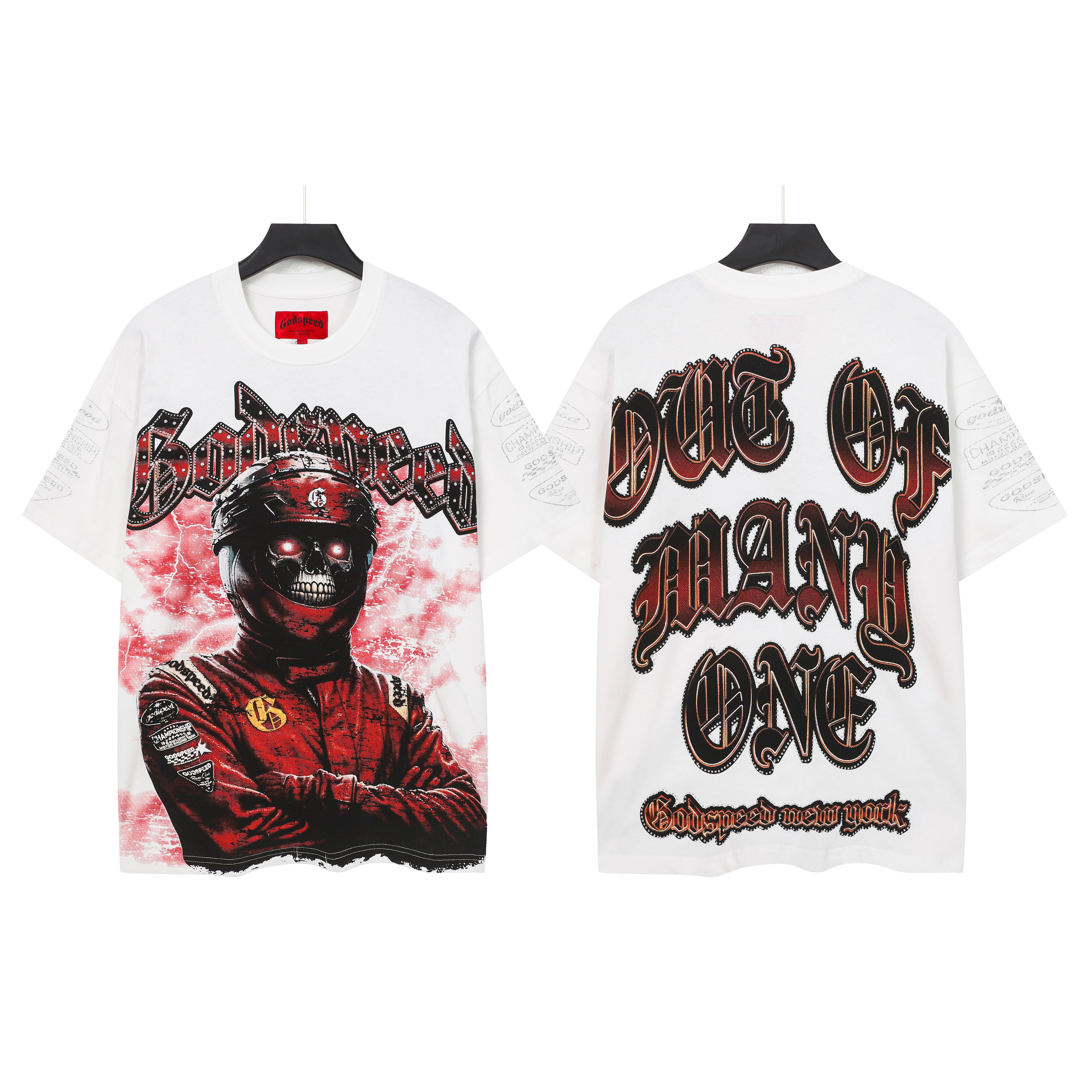Cross-border American rock street style vintage short-sleeved T-shirt