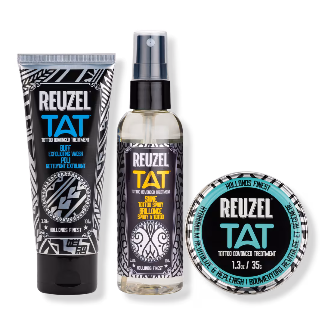 REUZEL  TAT HYDRABALM Tattoo Balm, Buff Exfoliating Cleanser, & Shine Tattoo Spray Trio