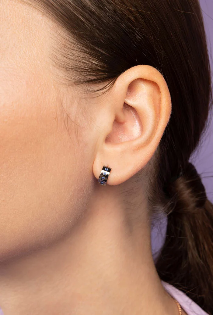 Orecchini a lobo in Codice Morse LOVE blu