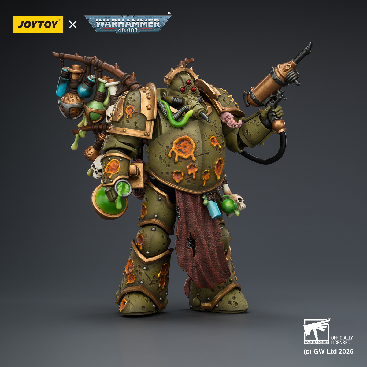 JOYTOY Warhammer 40k 1: 18 Death Guard Biologus Putrifier and Tallyman - JOYTOY WORLD