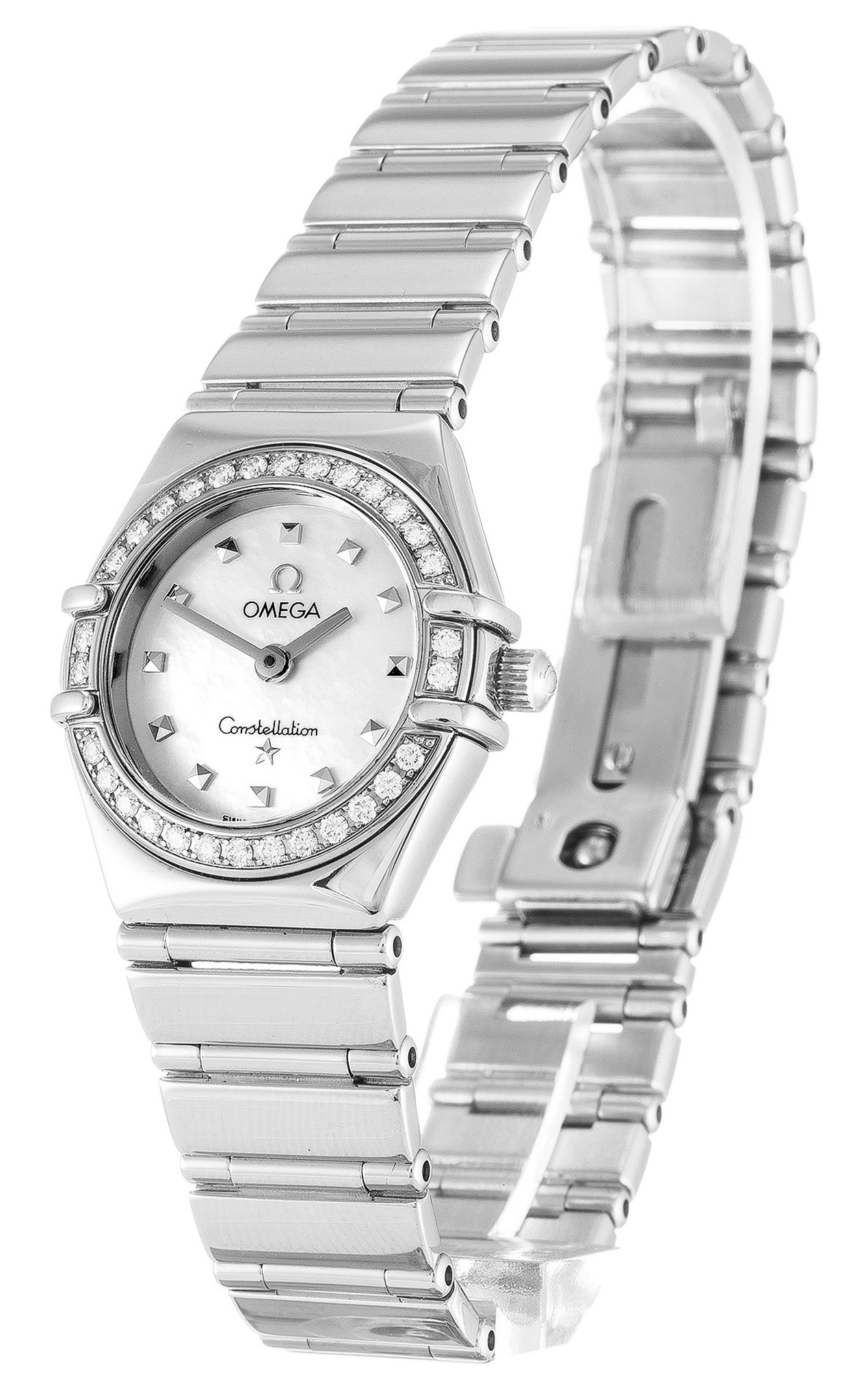 Replica Omega Constellation Mini White Case Diamond Markers Lady 1460.75.00 22.5MM