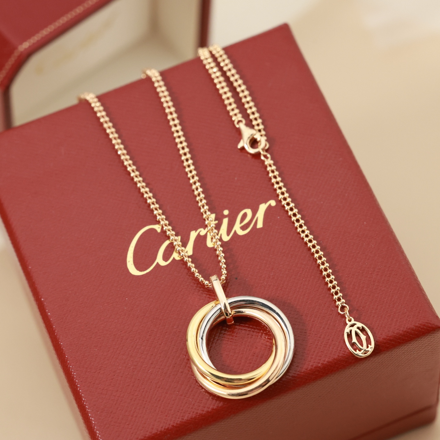 Cartier Jewelry Three Ring Necklace