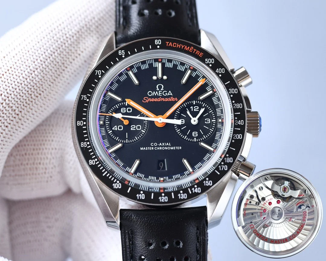 Omega Watch SPEEDMASTER RACING 44 CERAMIC BLACK DIAL LEATHER