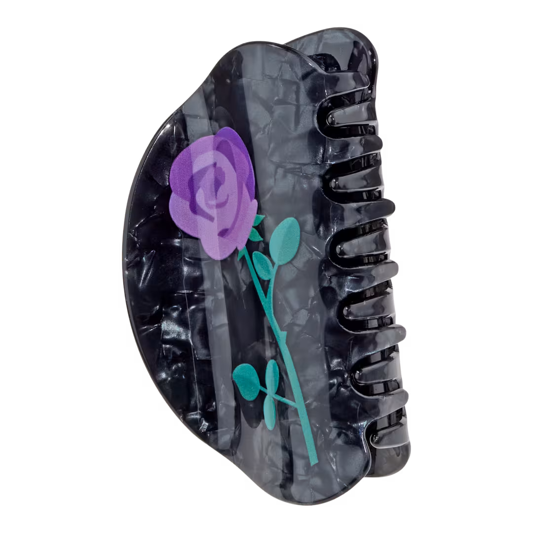 Conair Accessories  Halloween Black Acrylic Claw Clip with Printed Flower