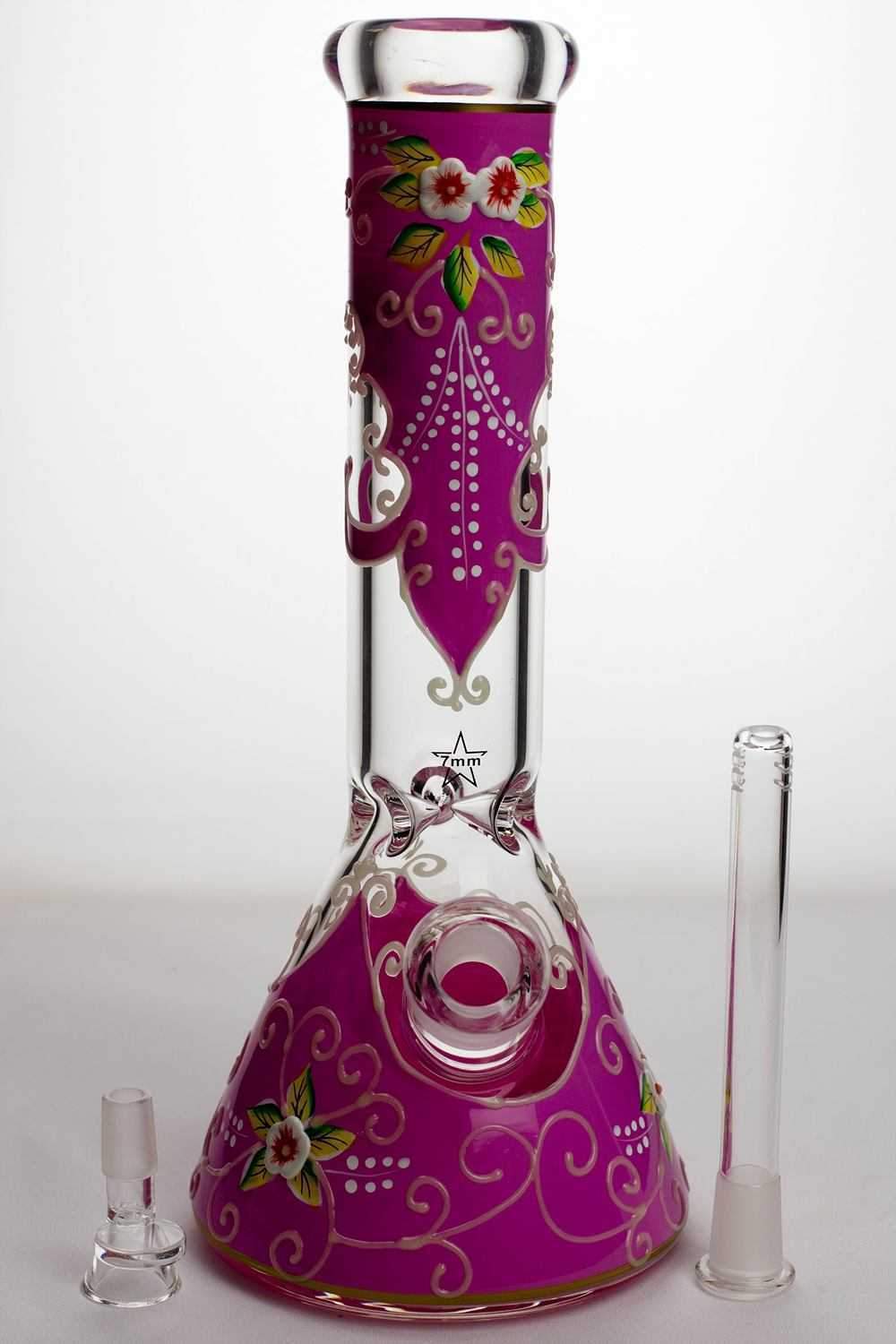 13 Luminous heavy glass flower artwork beaker bong