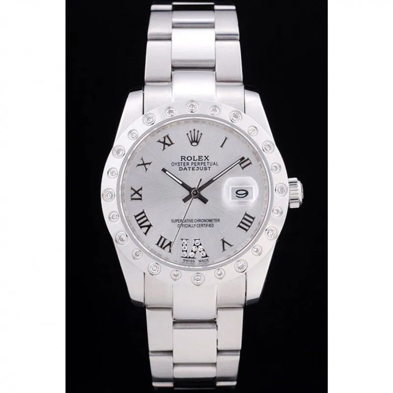 Rolex Datejust Diamond Bezel Silver Dial 7468