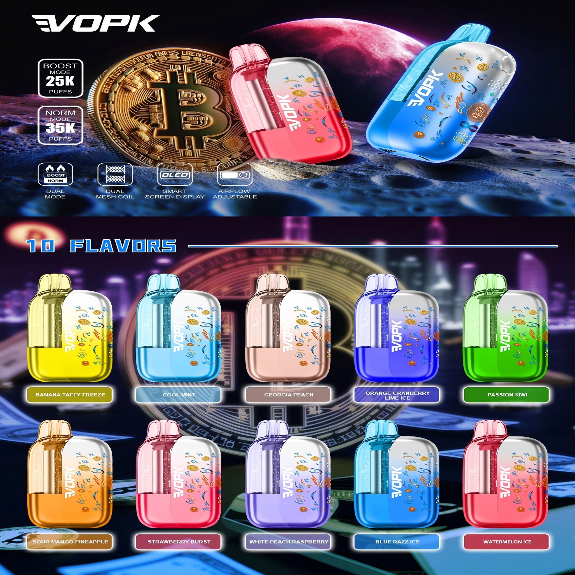 VOPK BTC 35000PUFFS 6 FLAVORS