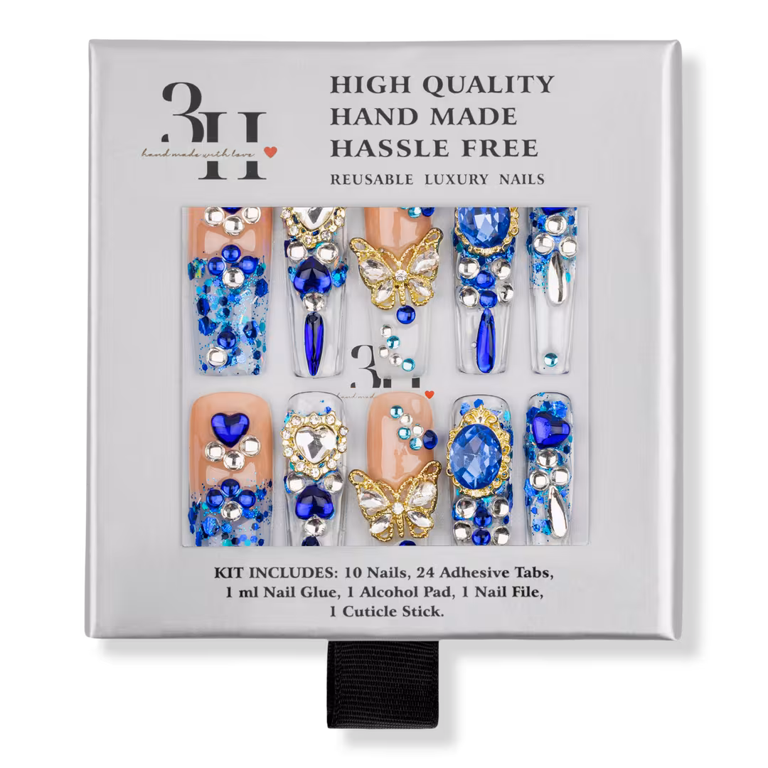 3H Nails  Sapphire Spell X-Long Square Press-On Nails