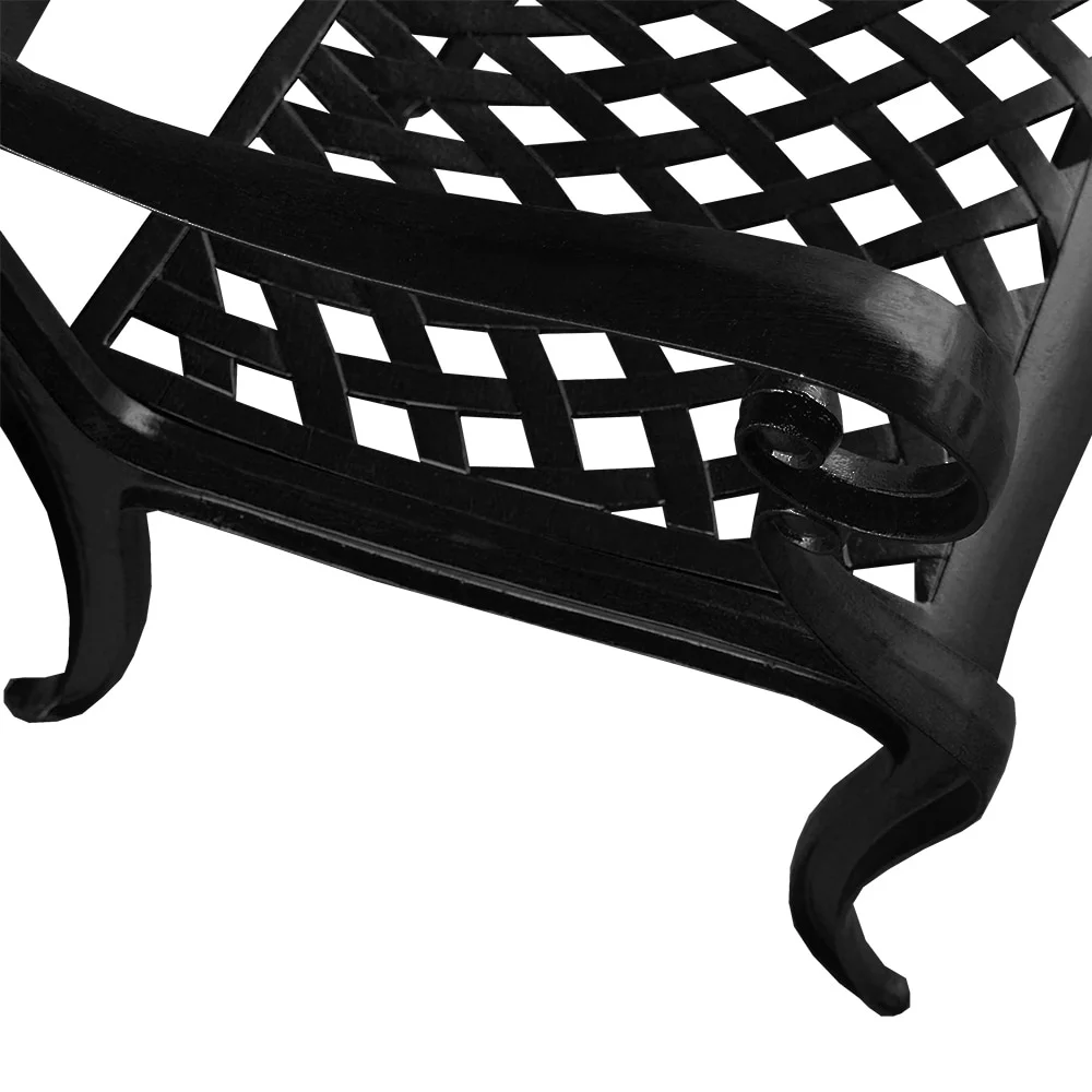 Oakland Living Rose Traditional Outdoor Mesh Lattice Aluminum Dining Chair Black