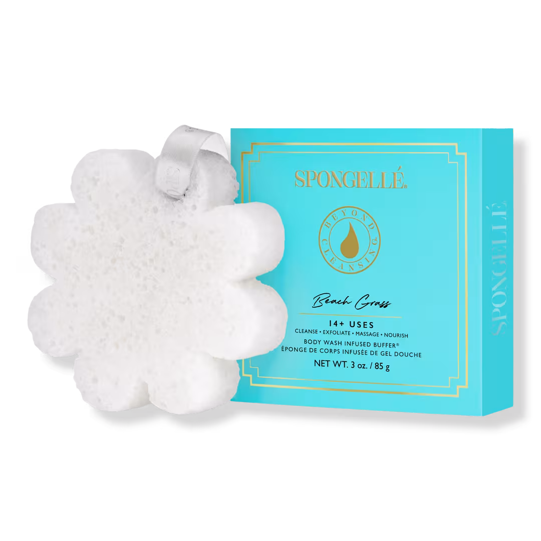 SPONGELLE  Beach Grass Boxed Flower Body Buffer | Body Wash Infused Buffer