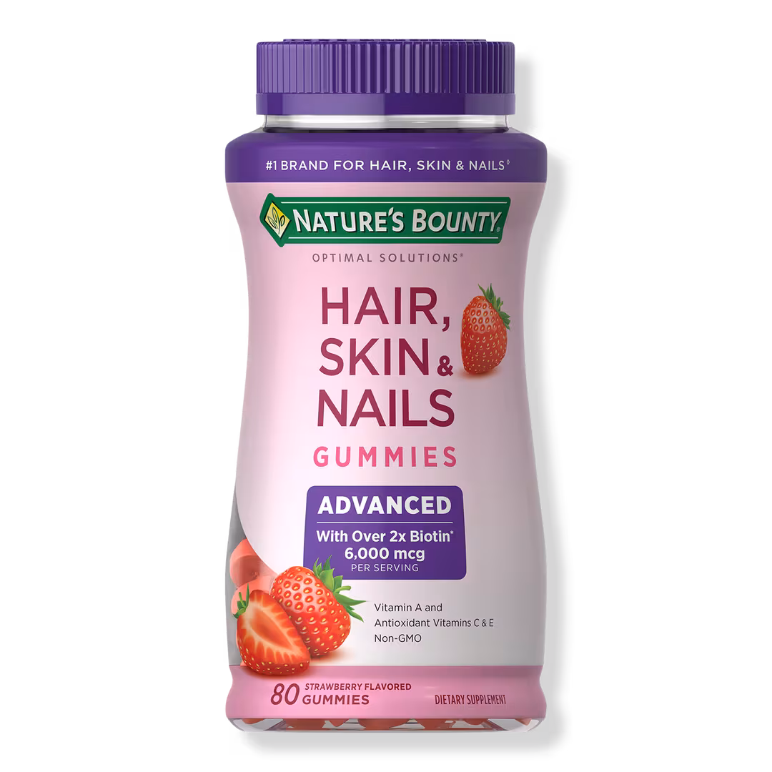 Nature's Bounty  Strawberry Advanced Hair, Skin & Nails Gummy Vitamins with 2x Biotin