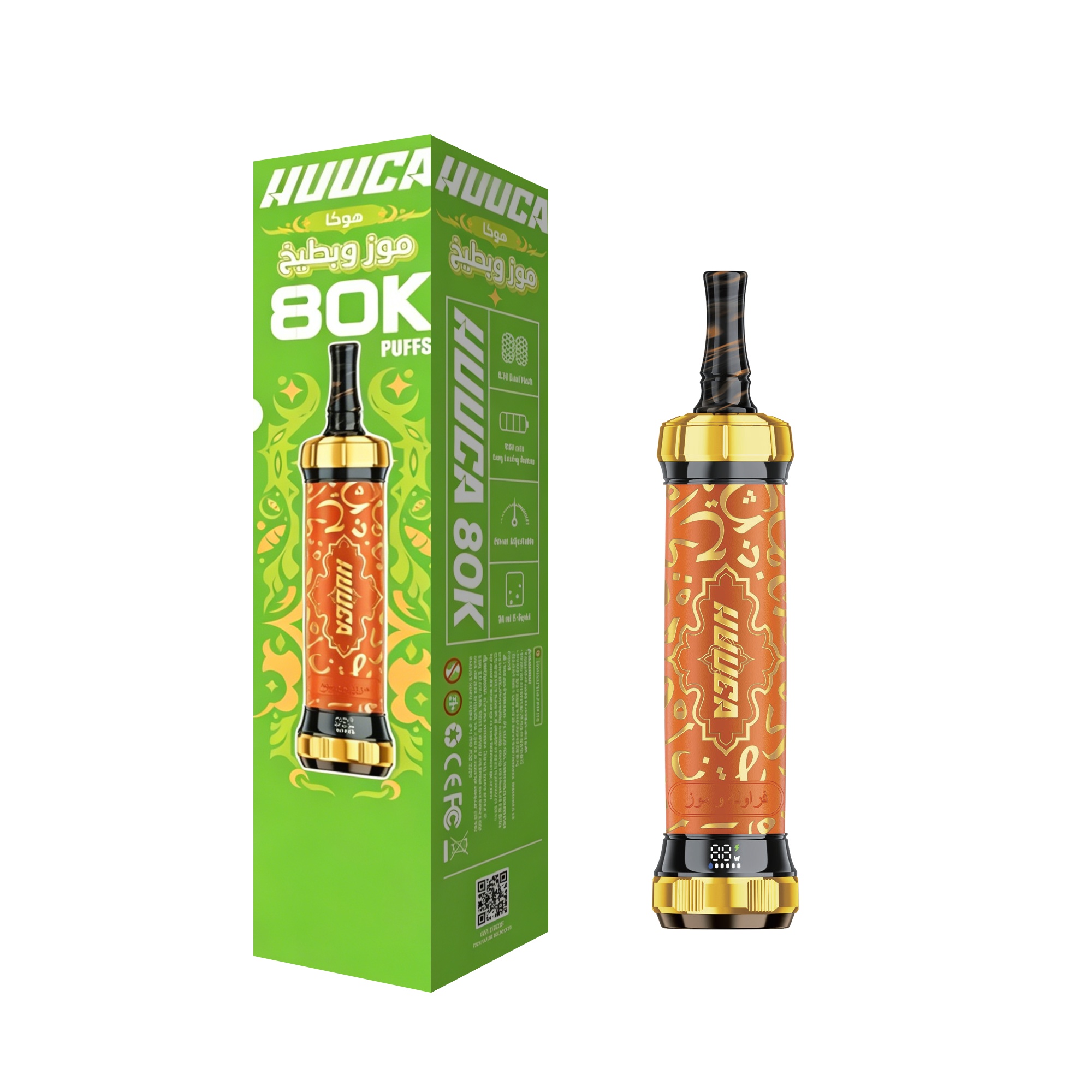 HUUCA 80K Puffs 3mg Rechargeable DTL Hookah Pen