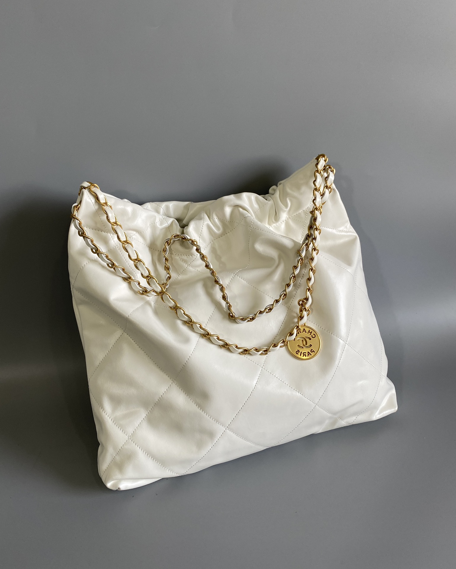 Chanel 22 Handbag Shiny Calfskin & Gold-Tone Metal Bag