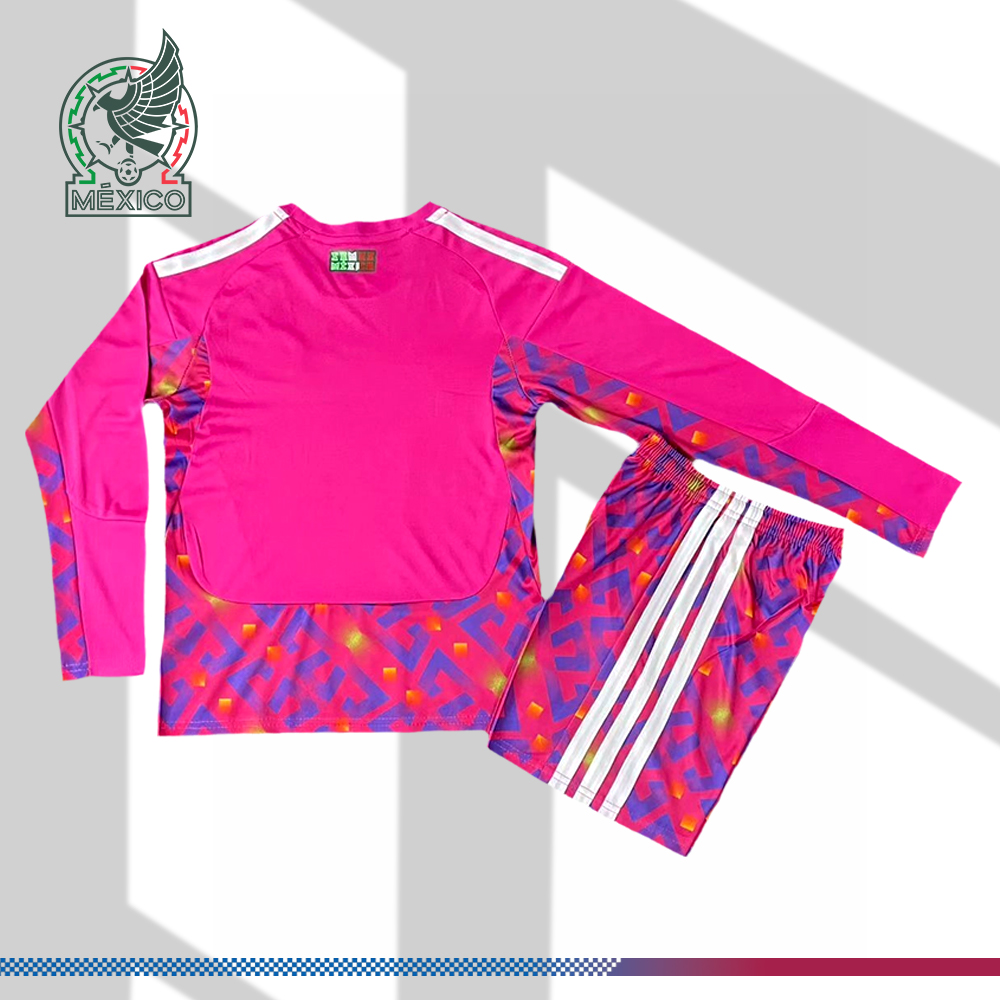 2026 Mexico Goalkeeper Long-sleeved Football Shirt （Kids Kit socks）