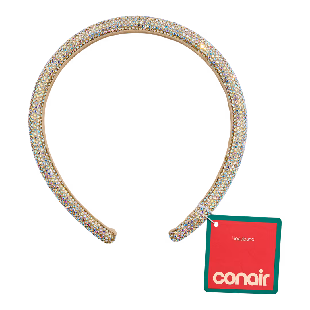 Conair Accessories  Silver Padded Headband with Clear Stones
