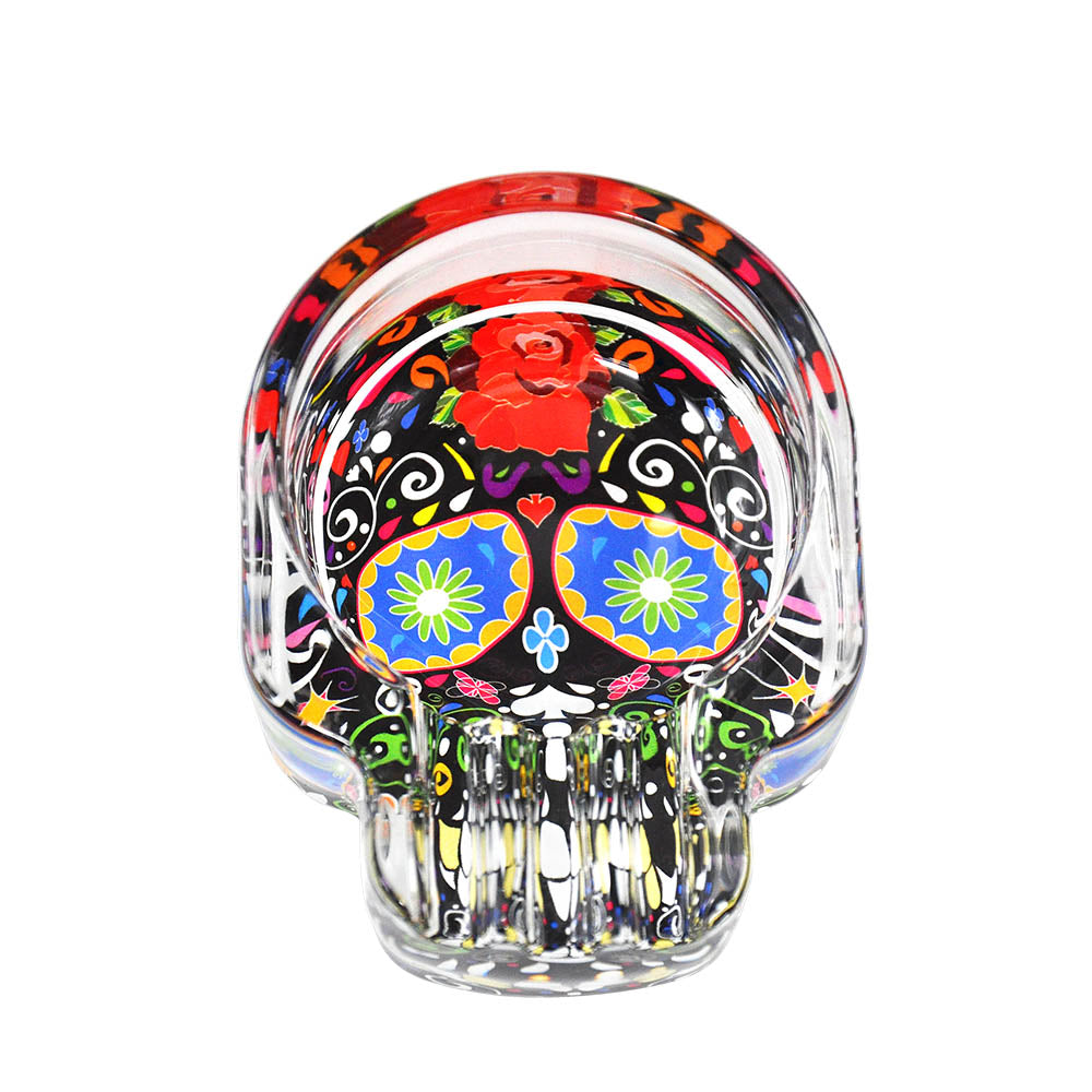 Skull Glass Cigarette Ashtray (Random Pattern)