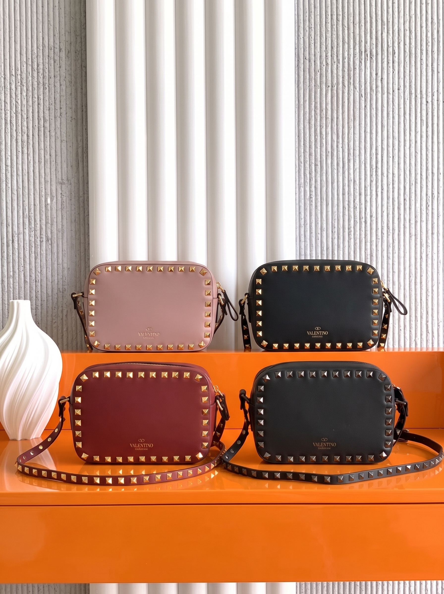 Valentino Rockstud Grained Crossbody Bag