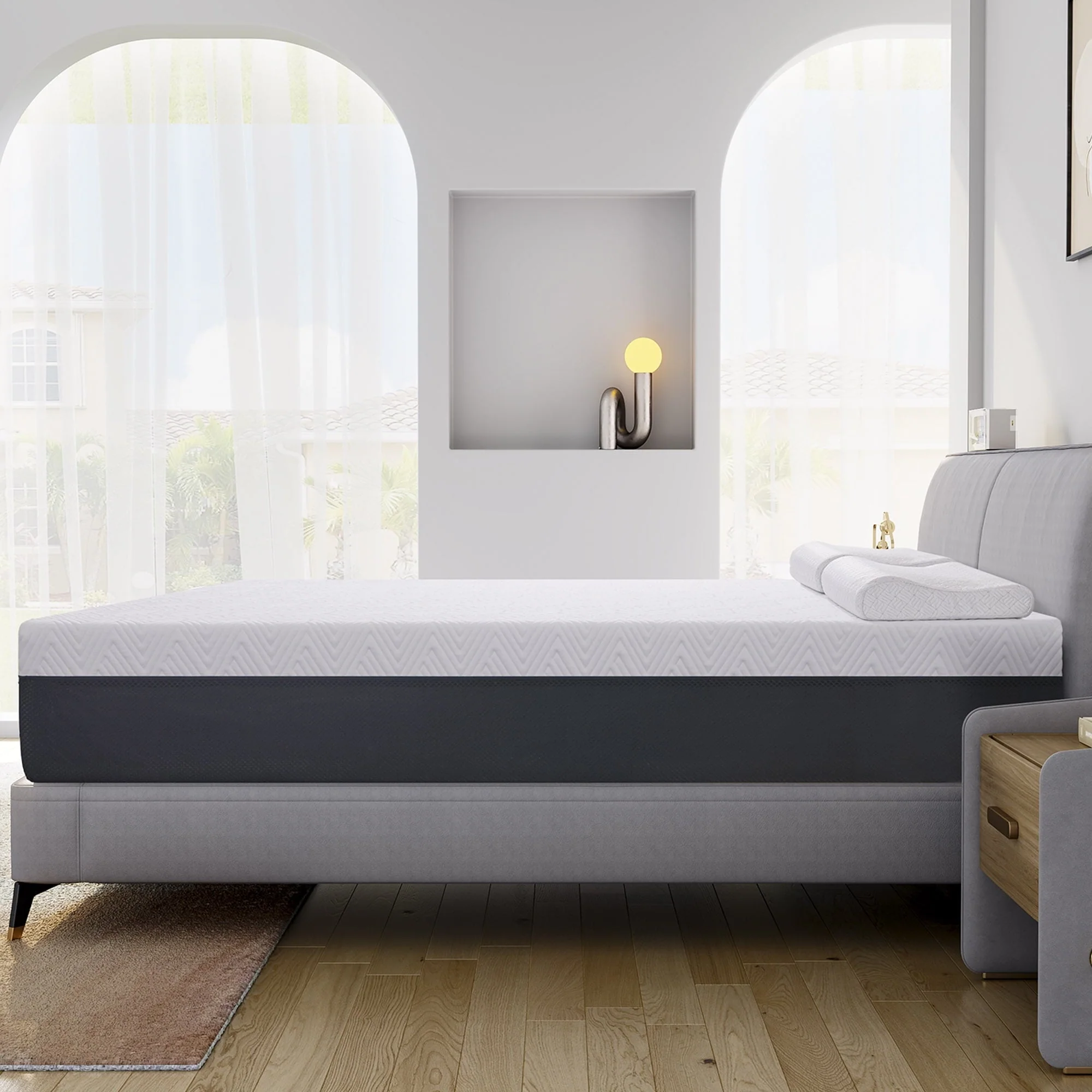 Queen Mattress,Madinog 10" Cooling Gel Memory Foam Mattress-in-a-Box with Breathable Cover