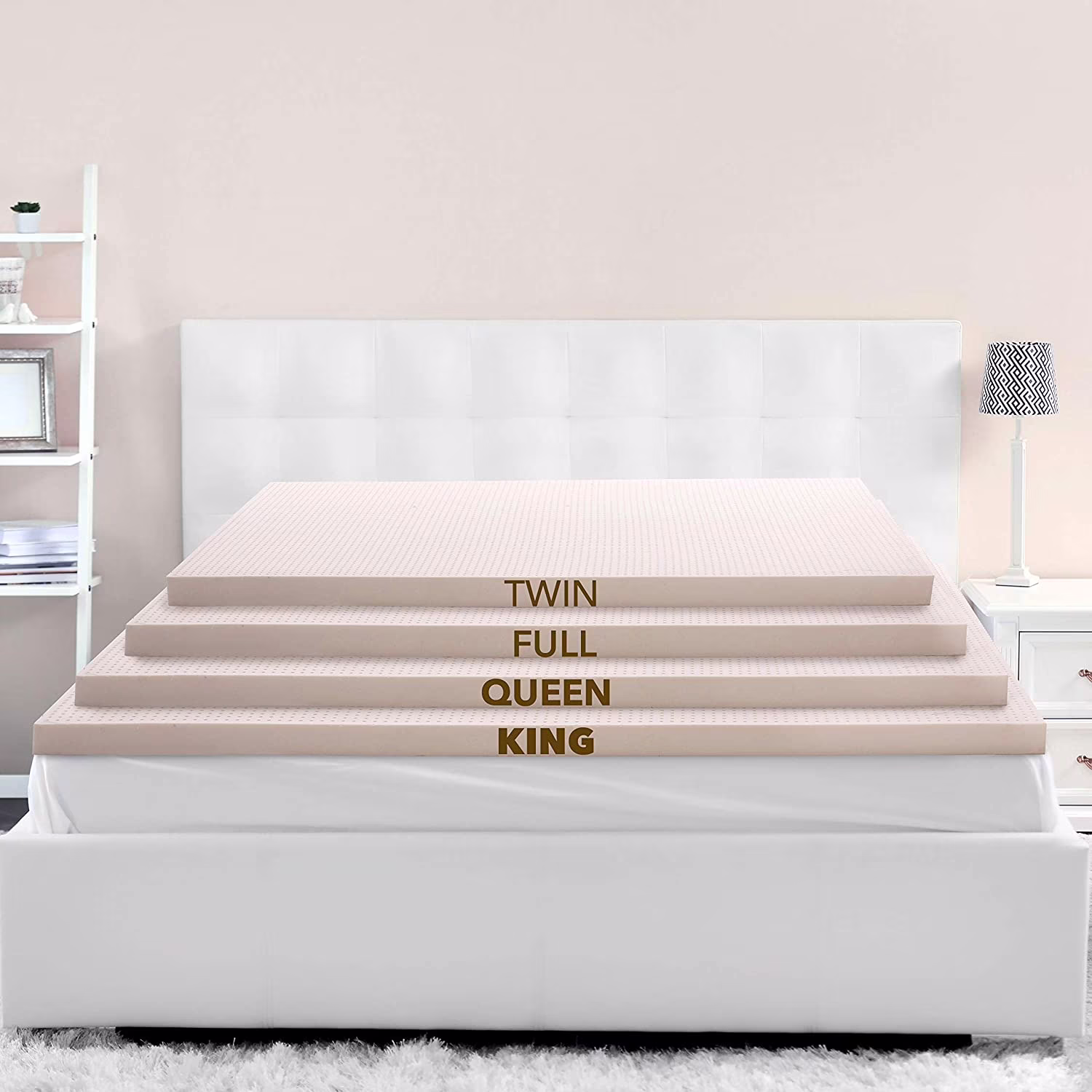 AK TRADING CO. Natural Latex Foam Mattress Topper | Hypo-Allergenic & Organic - 2 Inch Medium Density (Full - 75" x 54")
