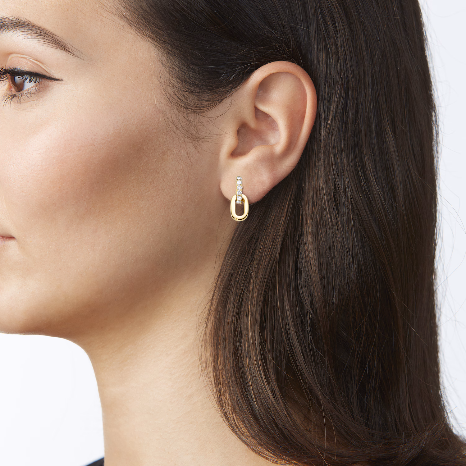 Ohrstecker beweglich mit Brillanten, Gold 585