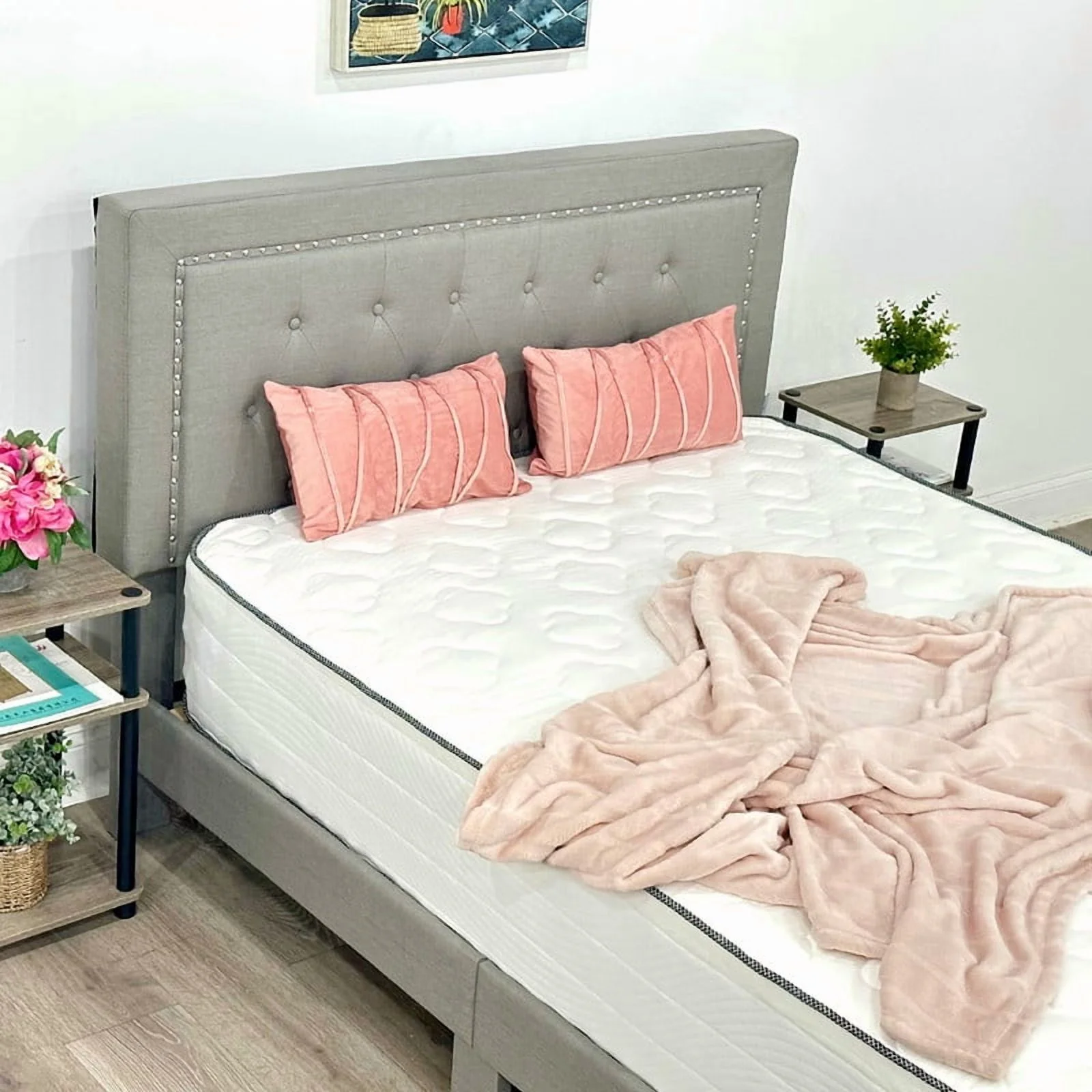 Oliver & Smith Queen Mattress 10 Inch - Hybrid Design with Cool Memory Foam and Pocket Springs - Medium Firm Comfort - Ideal for Back Support and Pressure Relief