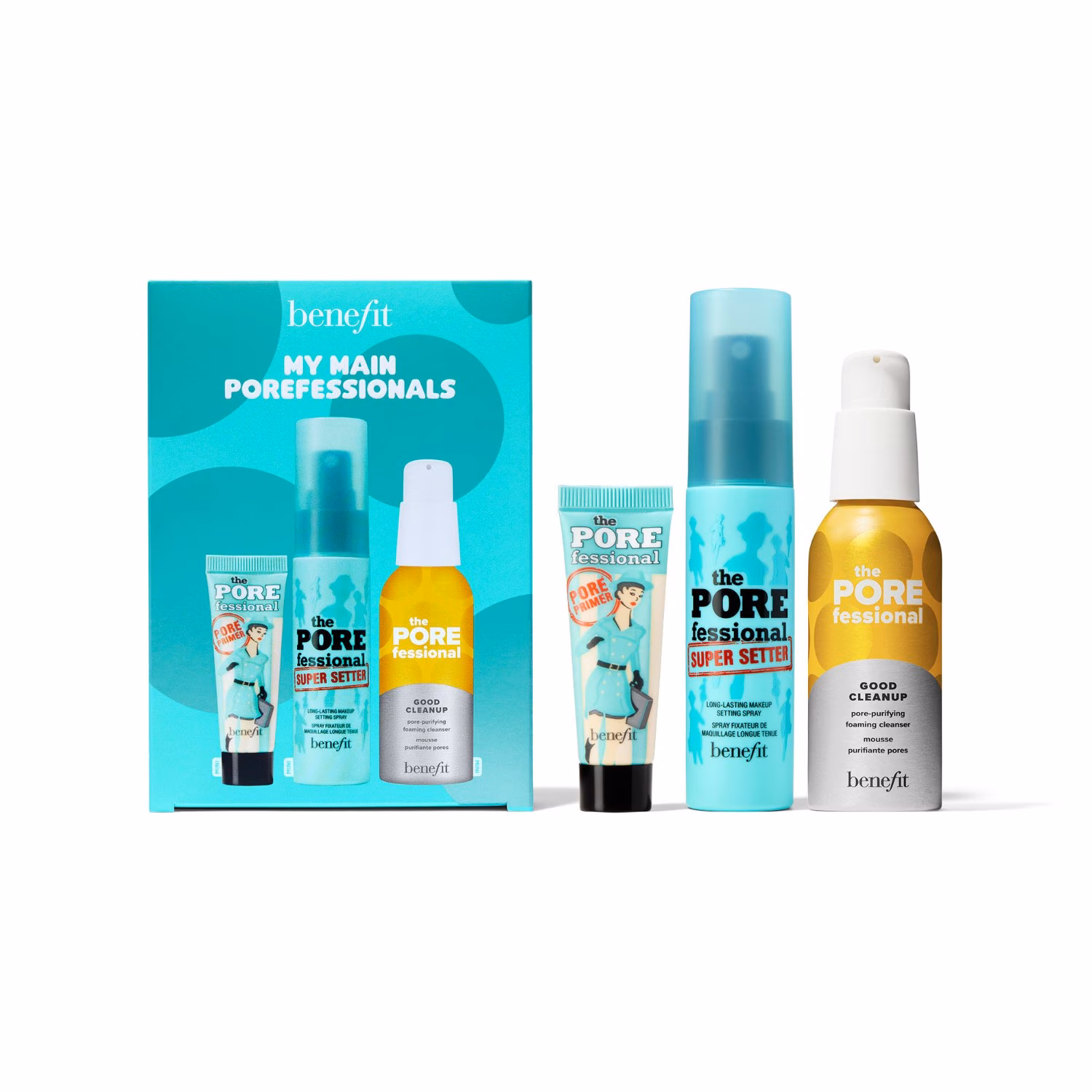 My Main POREfessionals - Set aus Reinigungsschaum, Primer & Fixing Spray