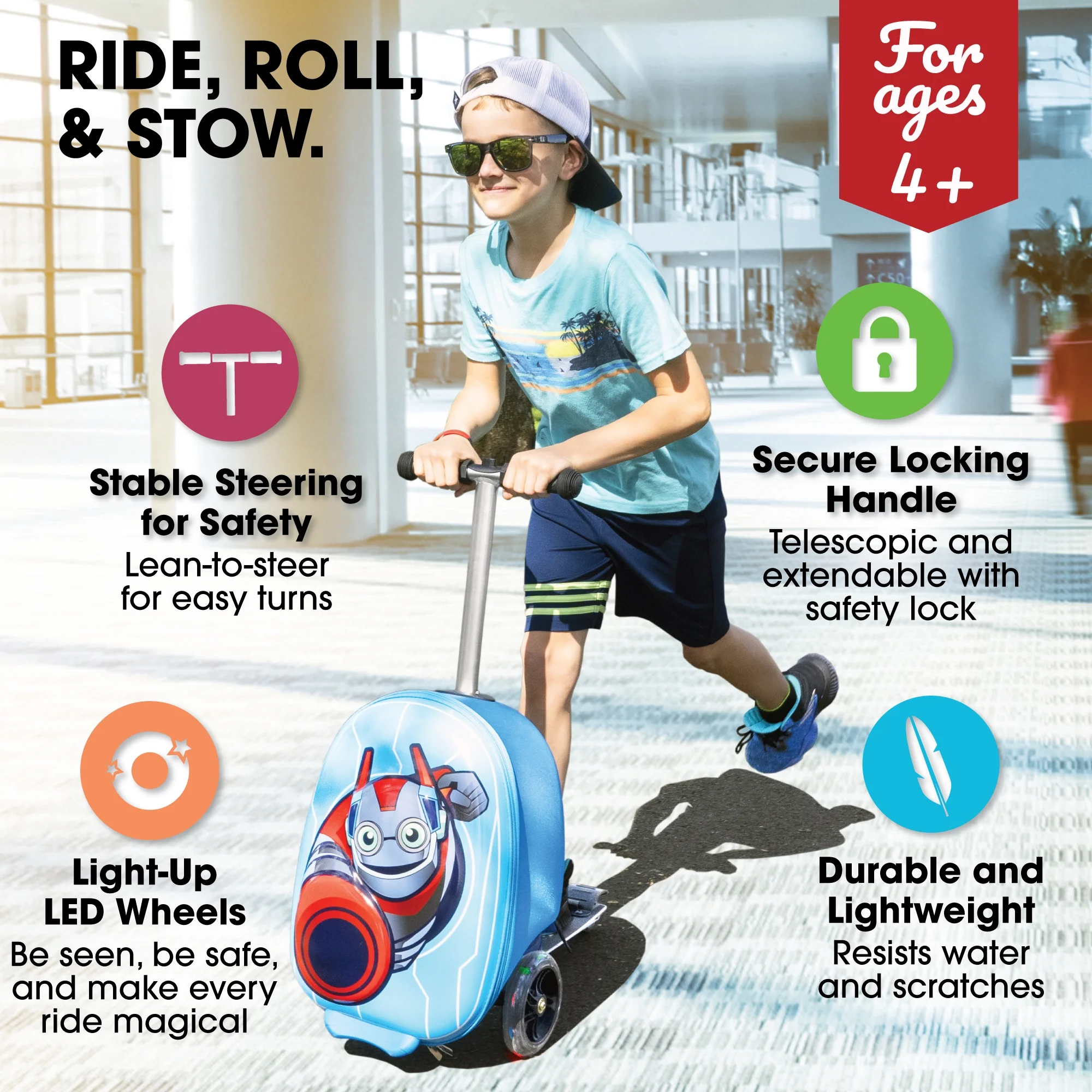 Kiddietotes 20" Child Hardside Kids Travel Luggage