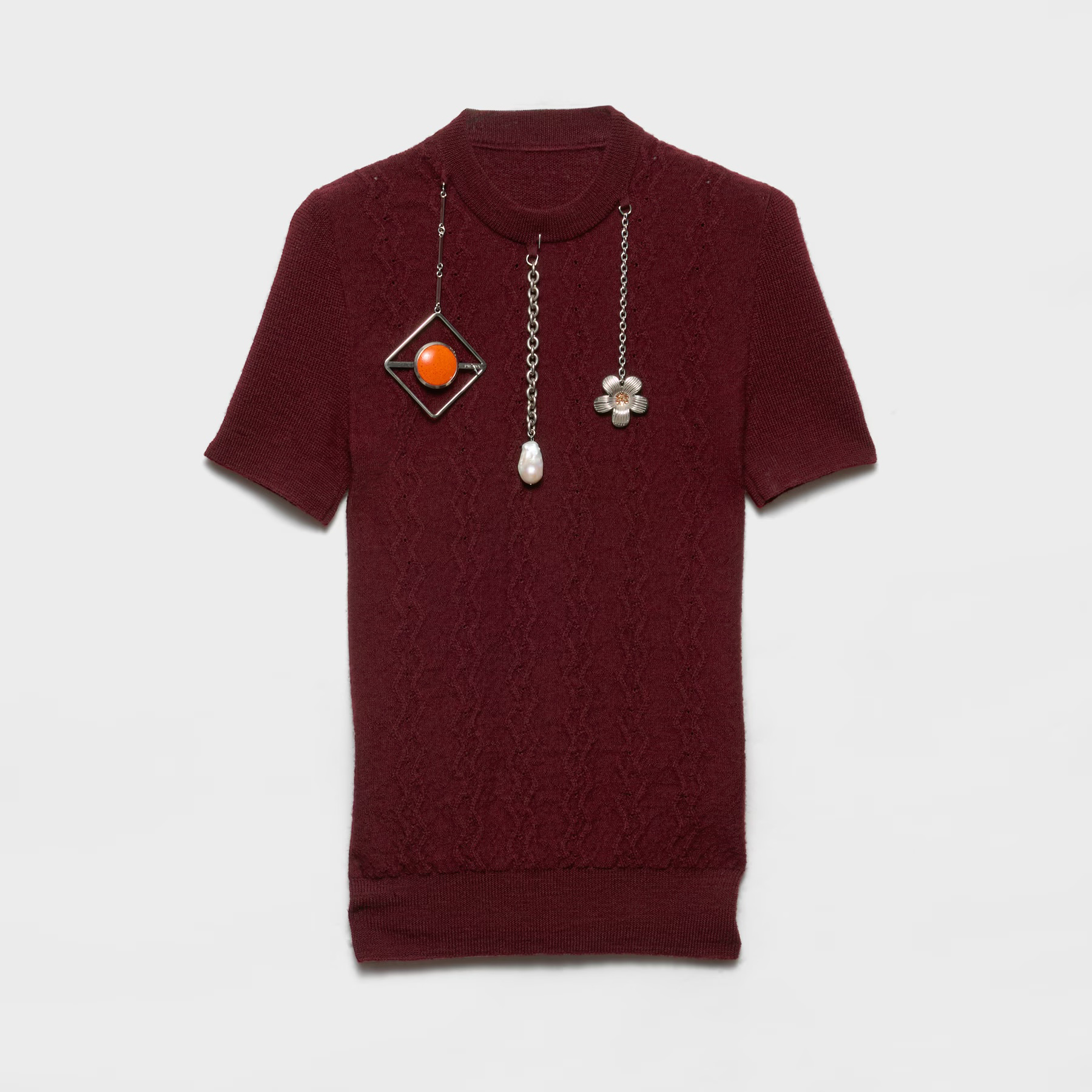 PR Burgundy Slim Fit Crew Neck Short-Sleeve BNL022102