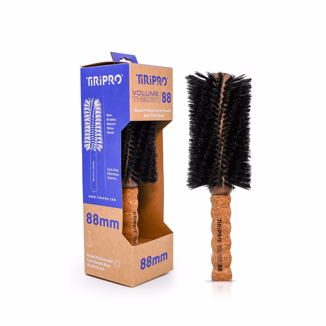 Tiri Pro  Volume Theory Professional Cork Handle Boar Bristle Round Brush