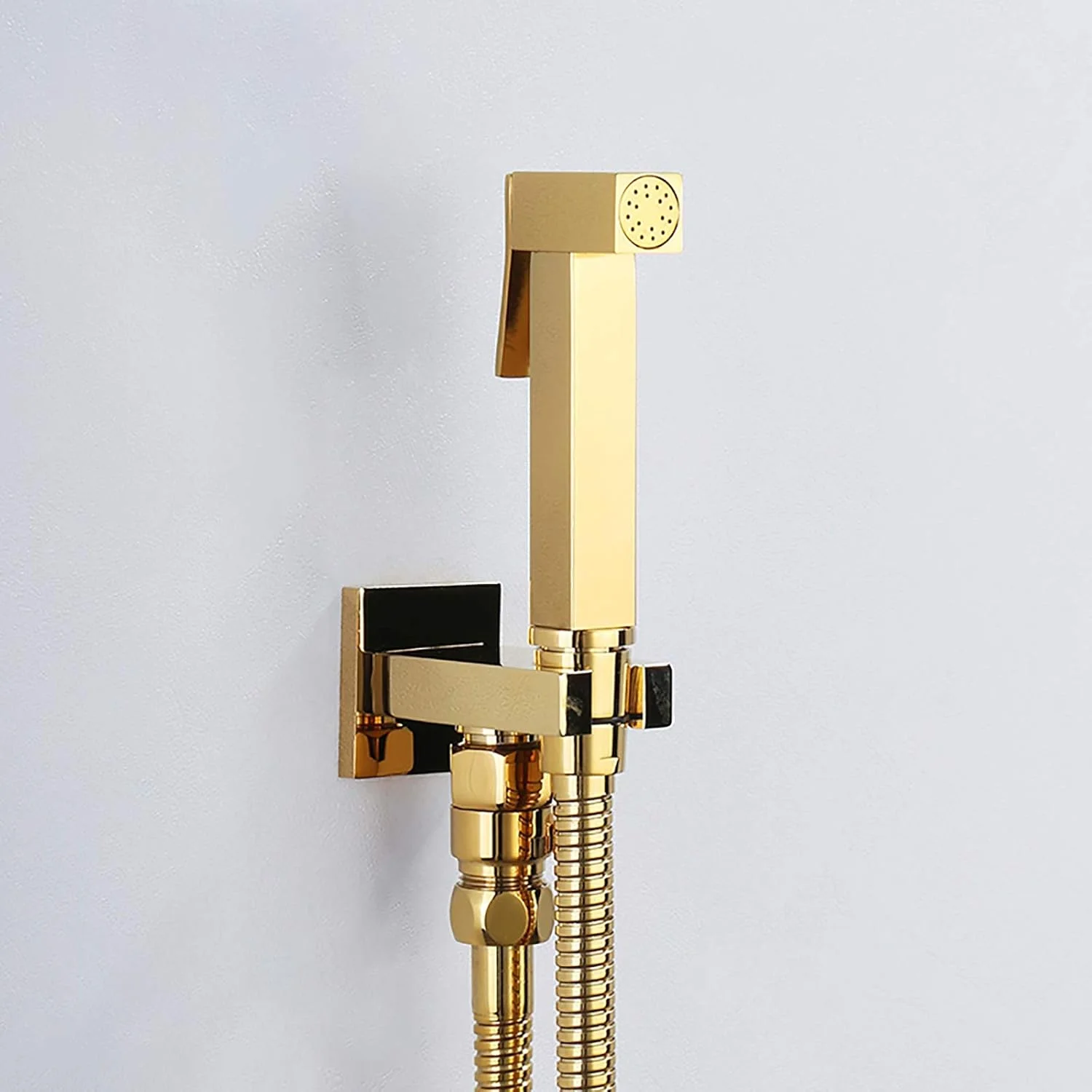 Handheld Bidet Sprayer for Toilet, Titanium Gold Toilet Bidet Sprayer Kit Brass Wall Mounted Bathroom Cloth Diaper Sprayer Set with Single Cold Water for Pet Bathing,1.5M Hose