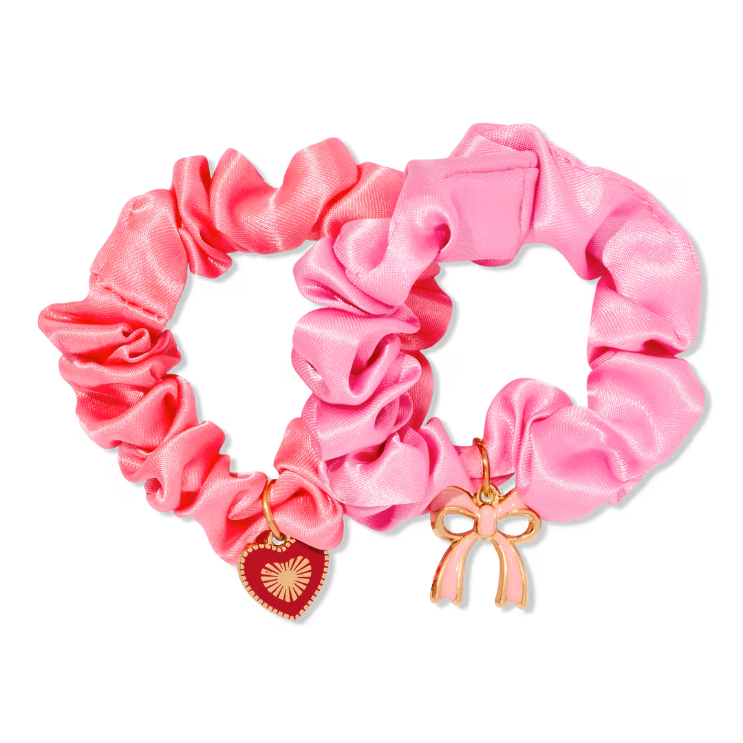 Sweet & Shimmer  Charm Scrunchie Duo