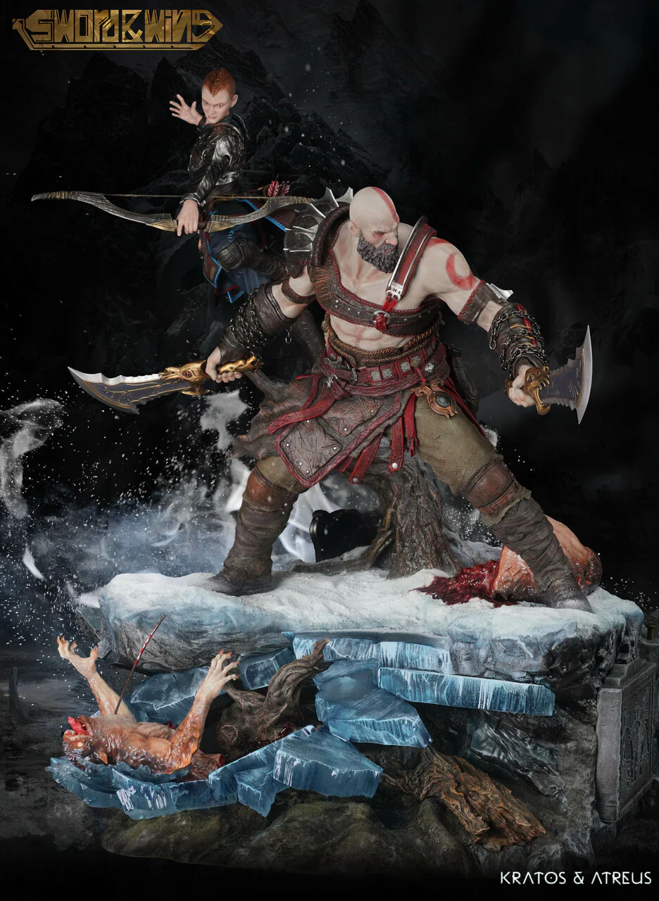 God of War - Atreus & Kratos | 1:4 Resin Statue | von Sword & Wing Studio