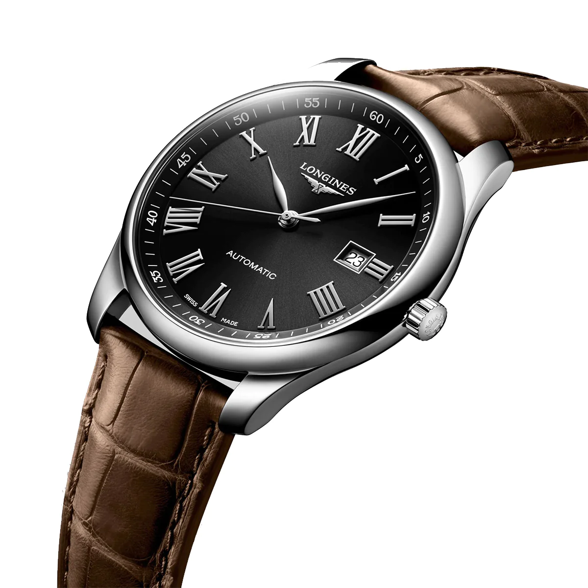 Longines Master 42MM Automatic Black Dial Brown Leather Watch L28934592