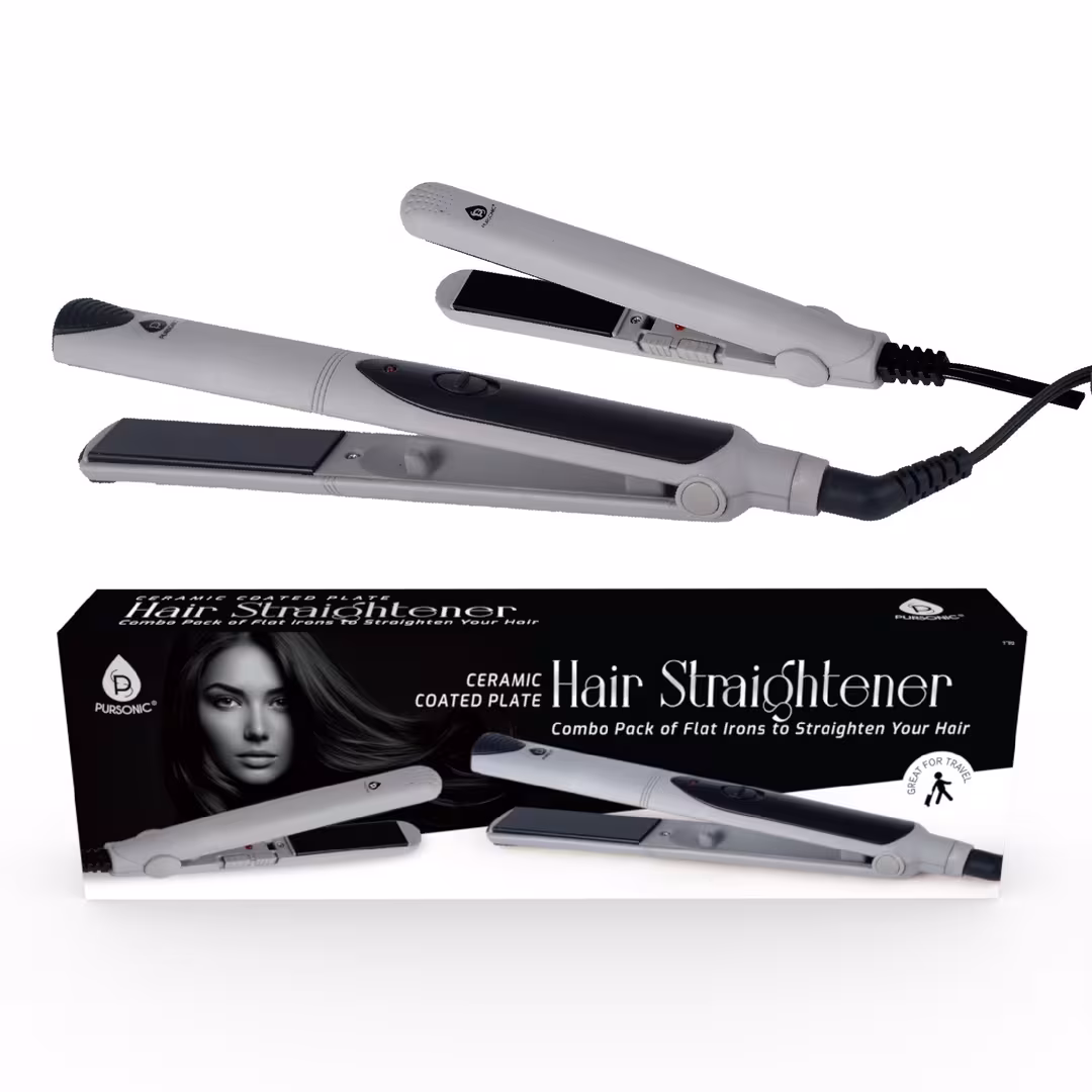 PURSONIC  Professional Salon Quality Flat Iron Hair Straightener With A Free Travel Straightener