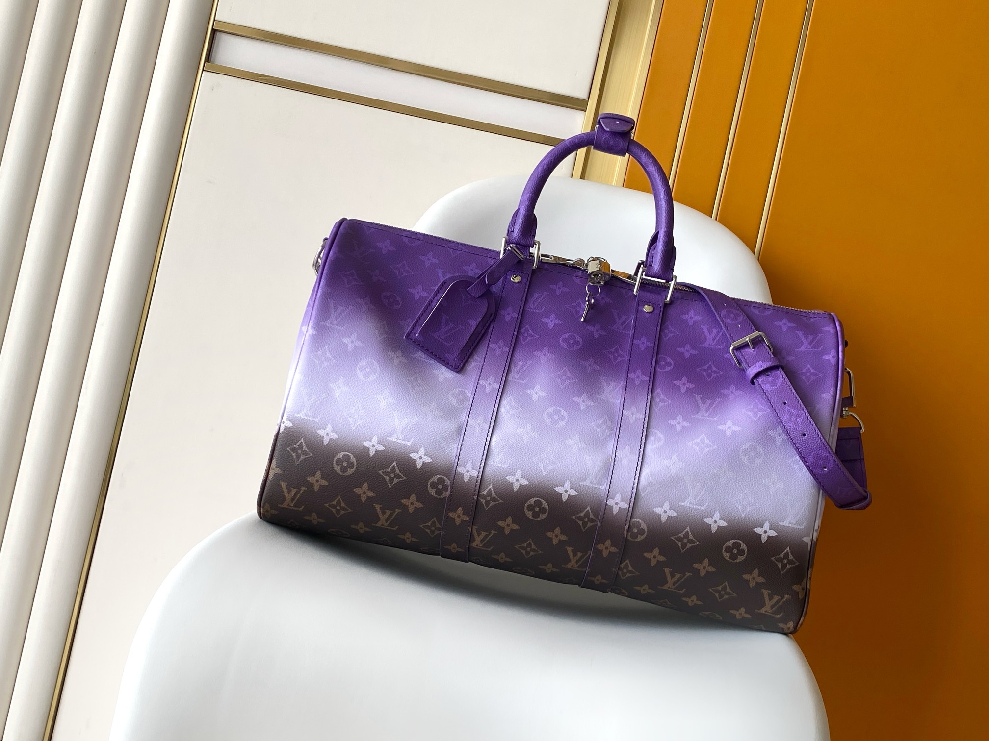 LV Keepall 45 Travel Bag Purple Gradient