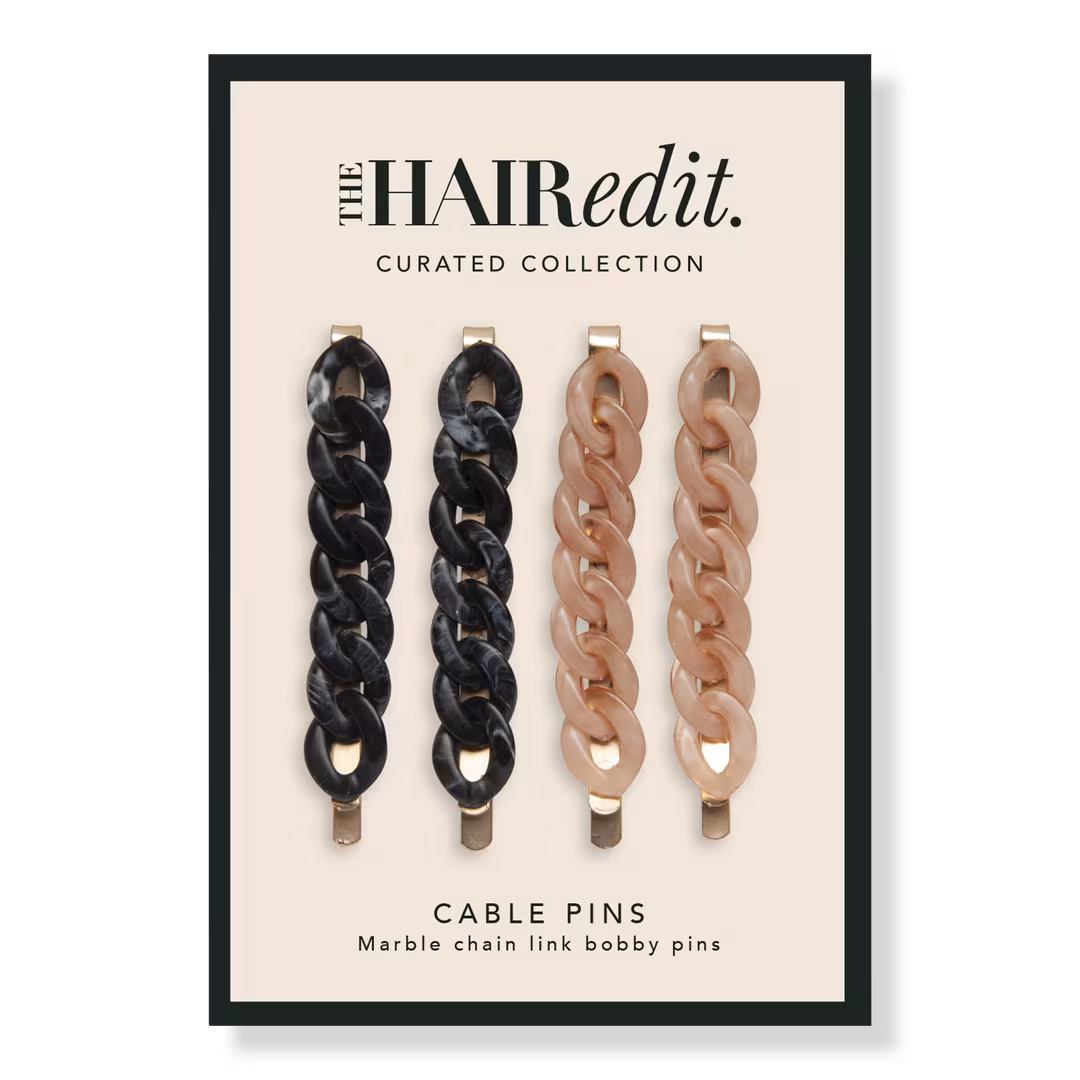 The Hair Edit  Marble Chain Link Bobby Pins